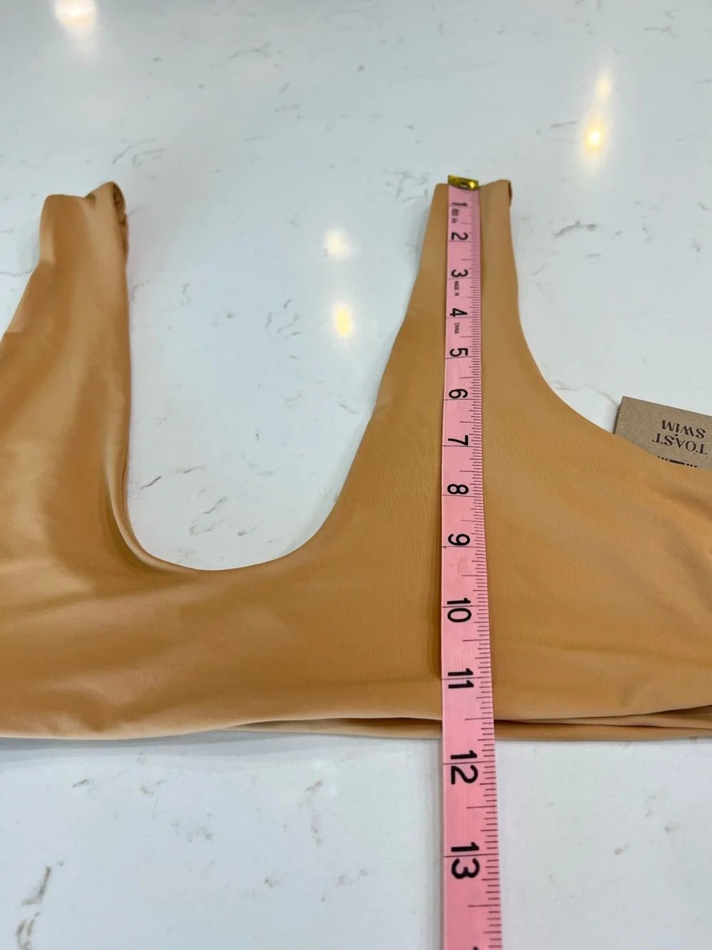 Toast Swim Signature Scoop Tan Bikini Top XL NWT